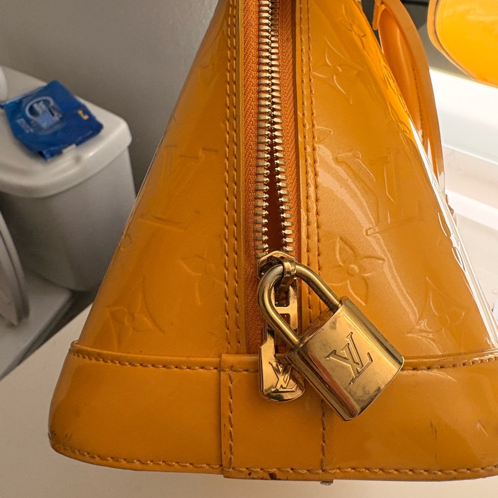 Louis Vuitton Orange Patent Leather Satchel - Picture 6 of 8